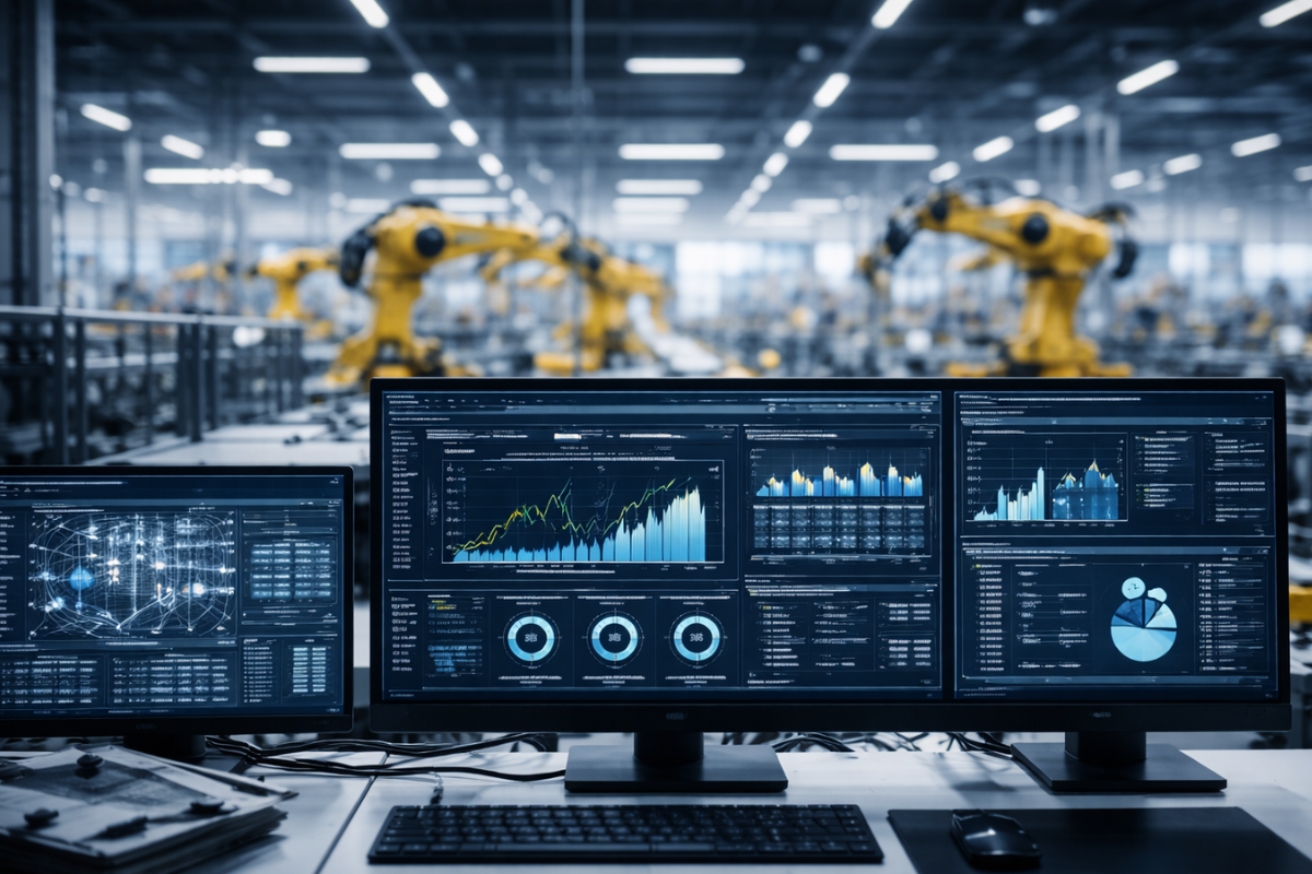 ERP para Indústria: painel de dados